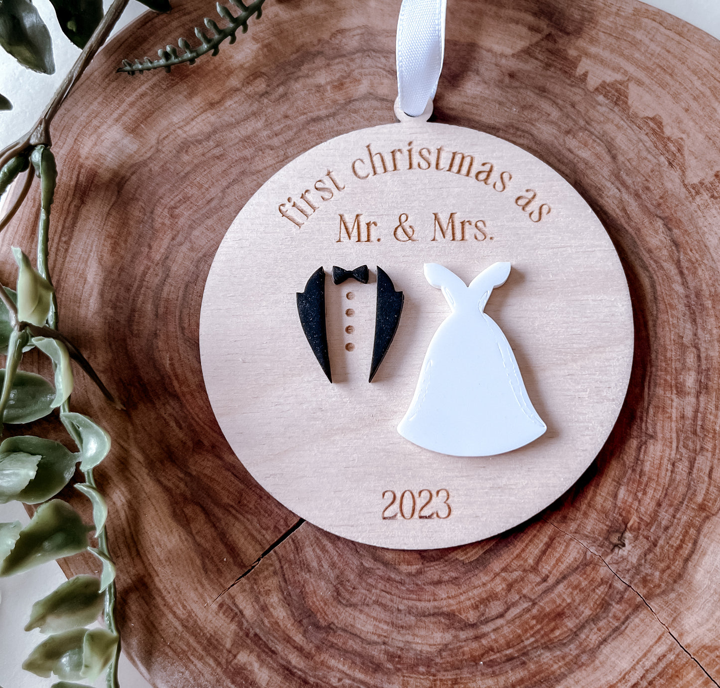 Celebrating Mr and Mrs ornament