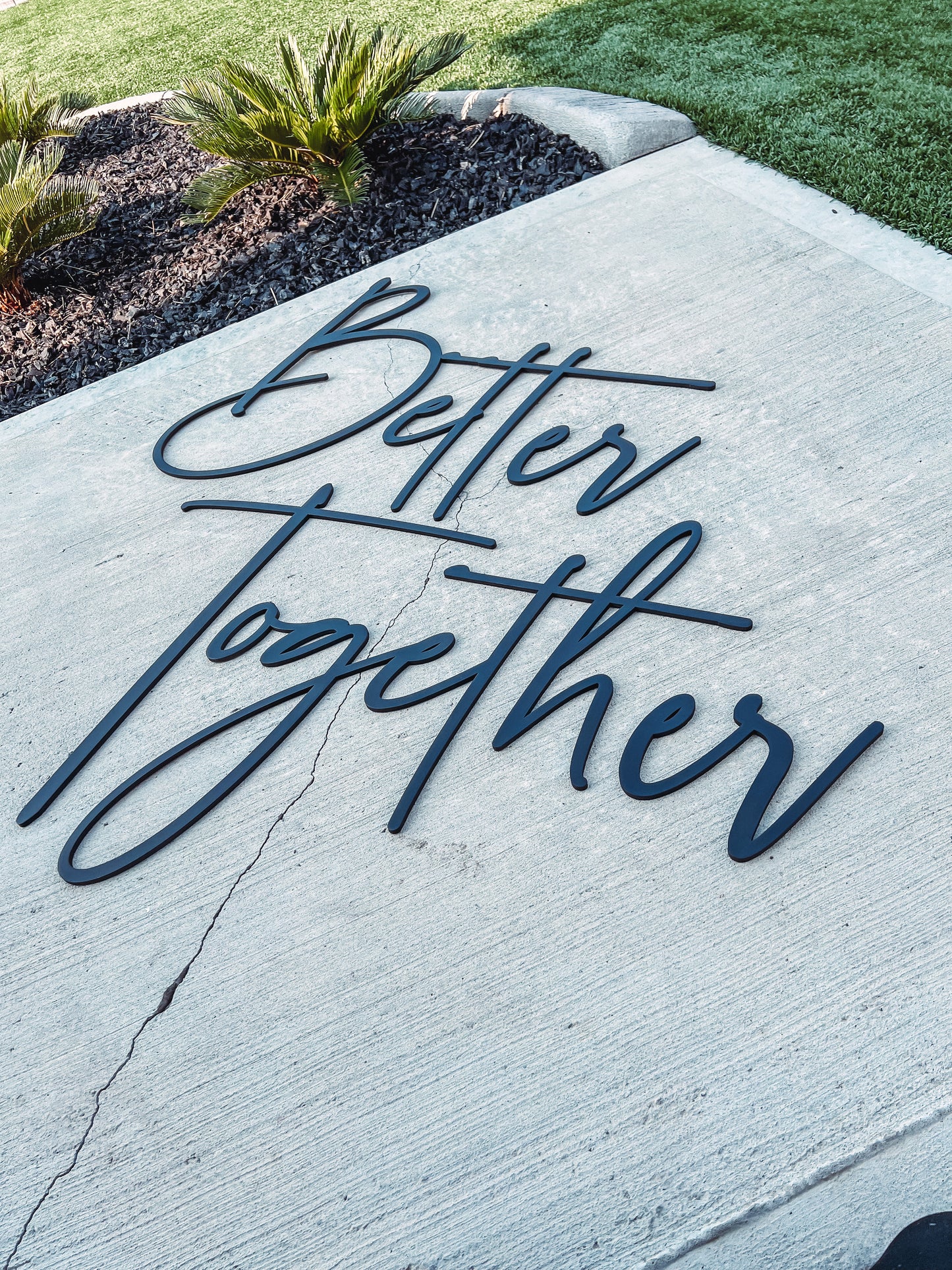 Better Together, floating wood sign