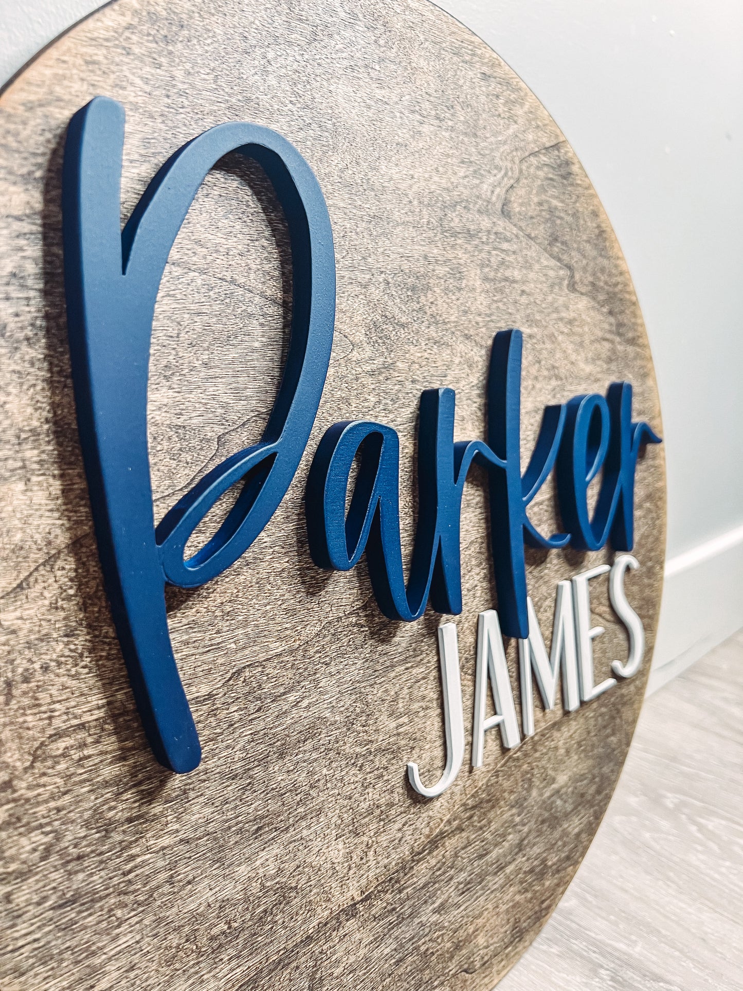 3D Round w/ First + Last Name